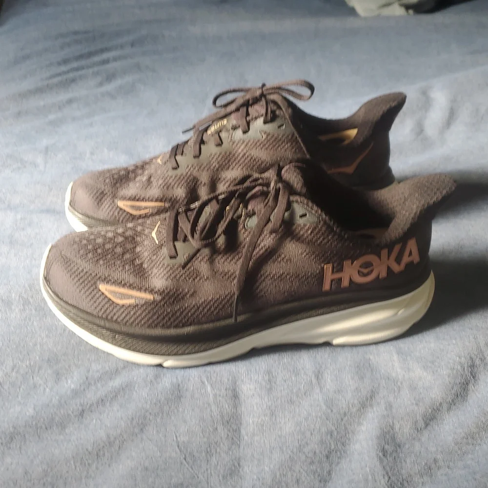 Hoka Clifton 9 Black Rose Gold Women's Running Shoes 9.5 D - Picture 3 of 6